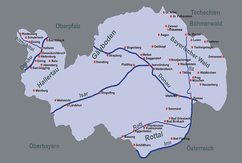 Karte Niederbayern