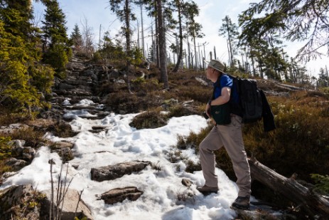 Himmelsleiter am Lusen mit Schnee